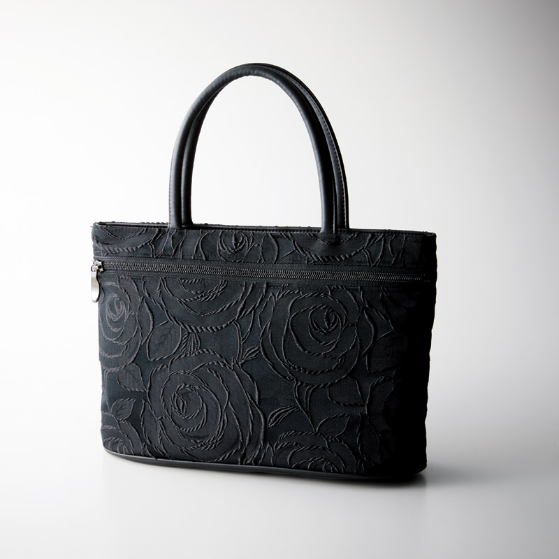 山梨県富士吉田ふじやま織手提げ(ブラック)