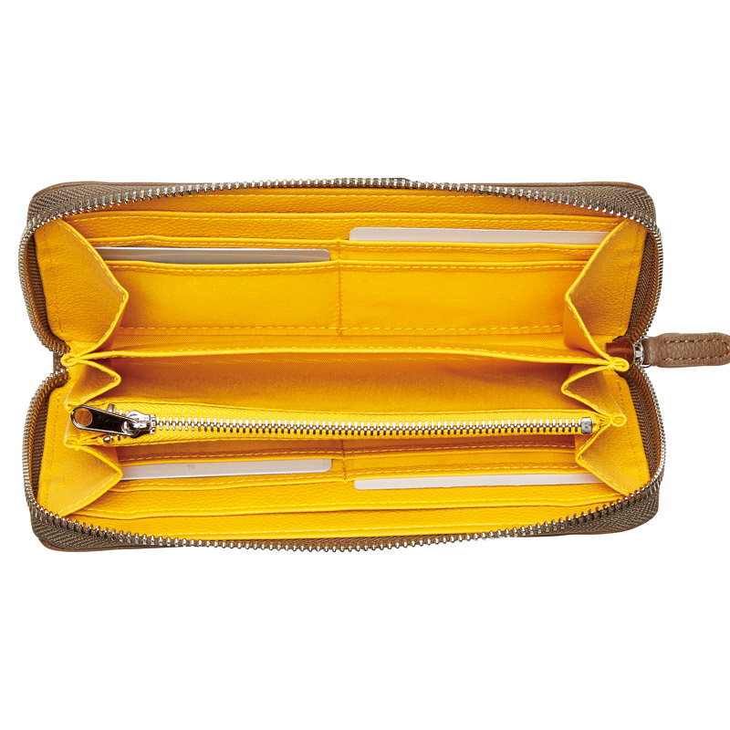 カンサイセレクション　　ラウンドファスナー長財布(グレージュ)