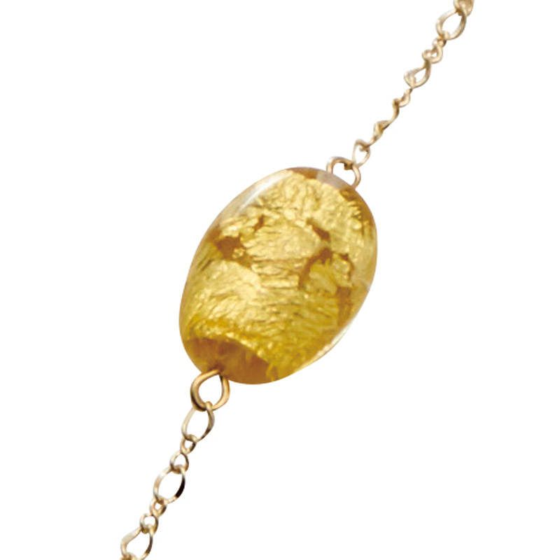 　金箔ガラスネックレス