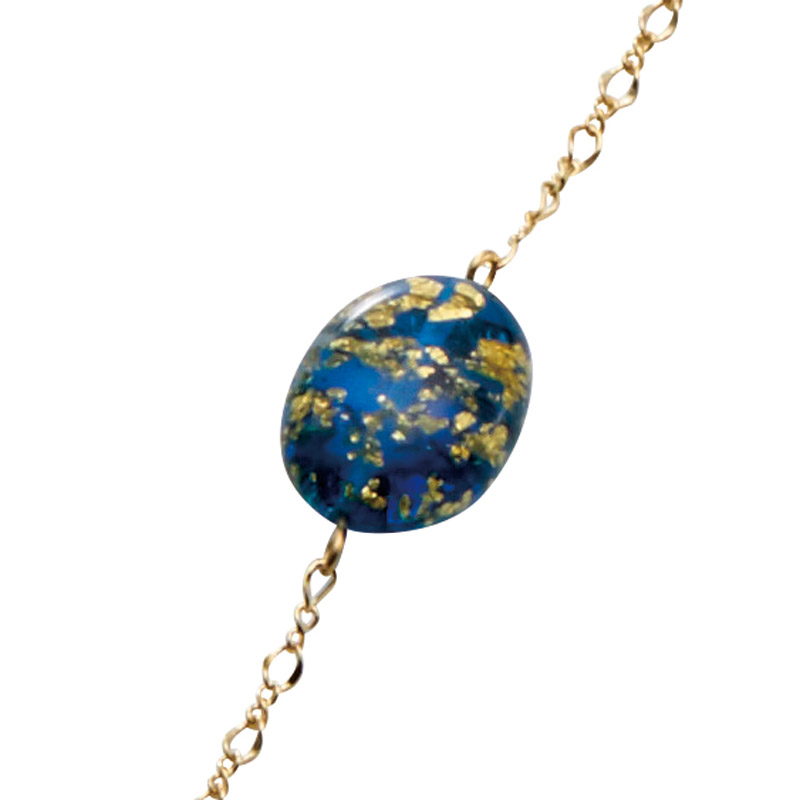 　金箔ガラスネックレス