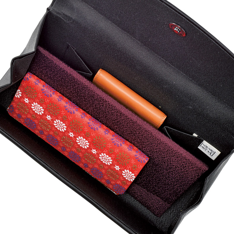 　日本製サテンフォーマルバッグ(ブラック)