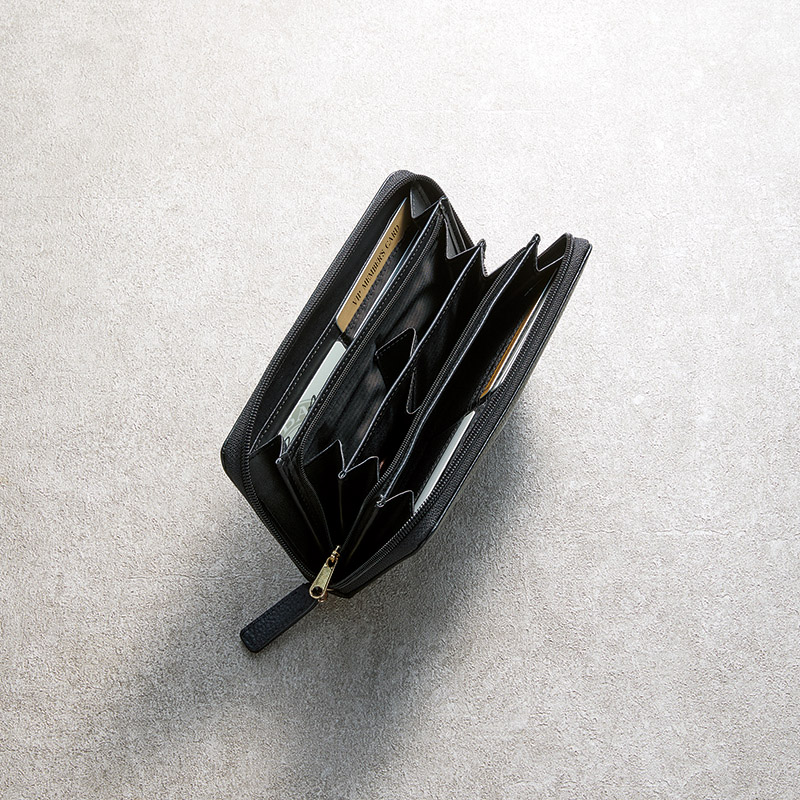 牛革ラウンド長財布