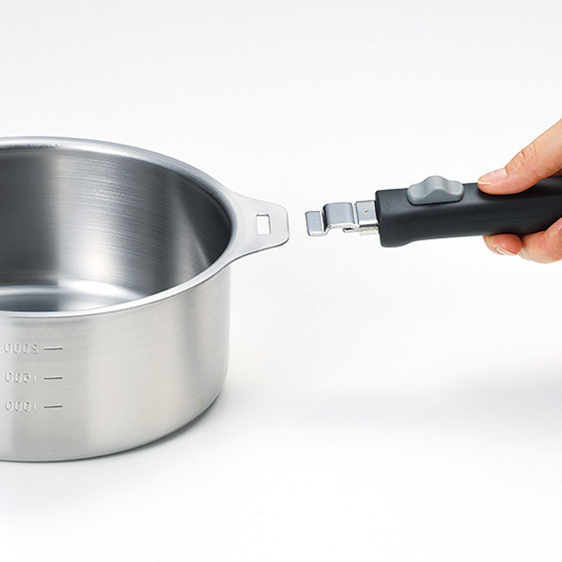 　IH対応ハンドル着脱式鍋2点セット(蒸し台18cm付)