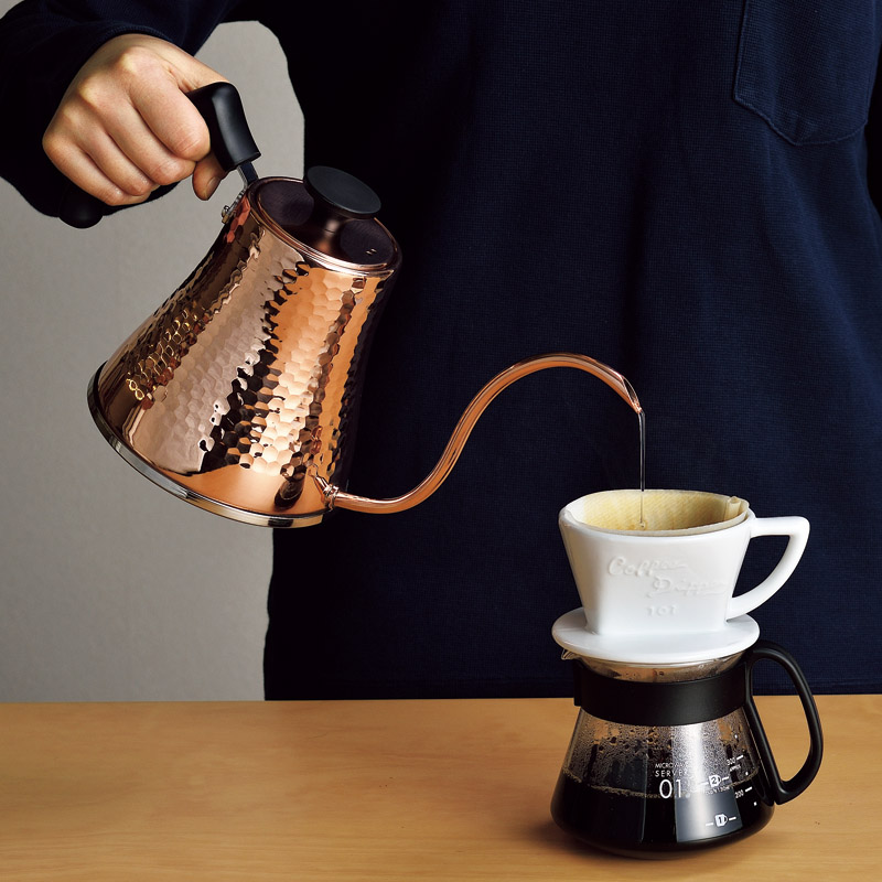 　IH対応銅製鎚目コーヒーサーバーケトル