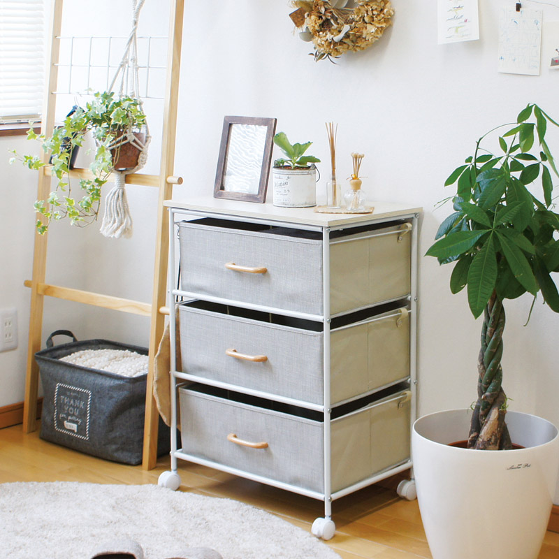 ファブリックチェスト3段