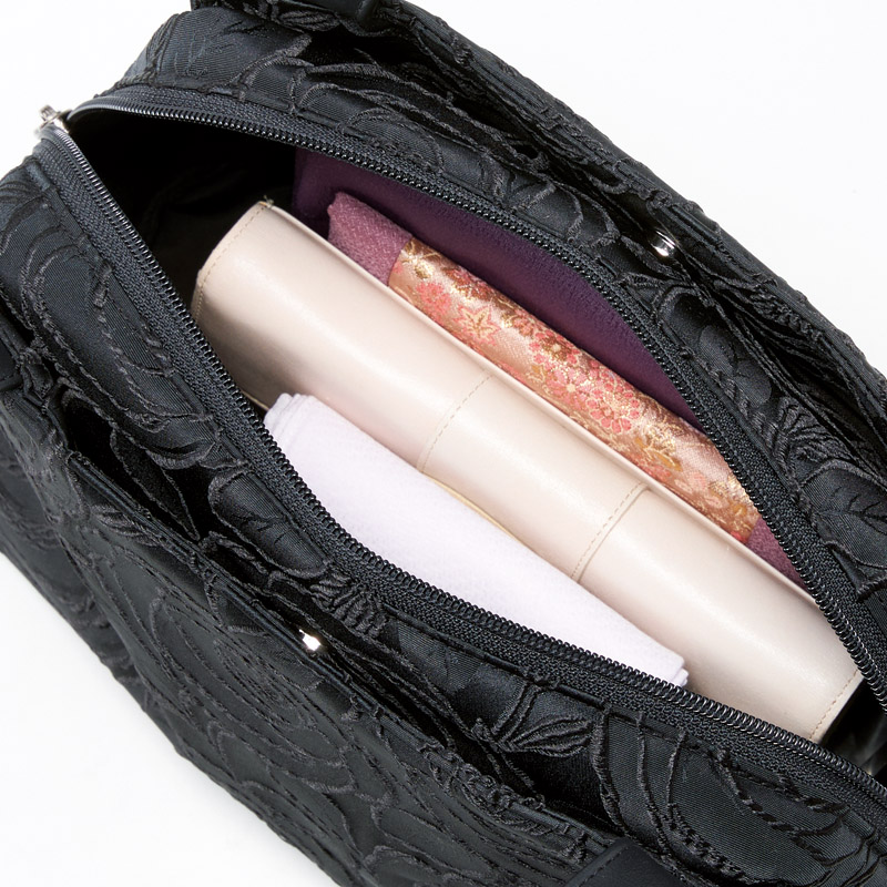 山梨県富士吉田ふじやま織手提げ(ブラック)