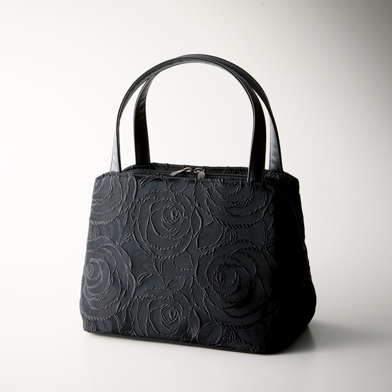 山梨県富士吉田ふじやま織手提げ(ブラック)