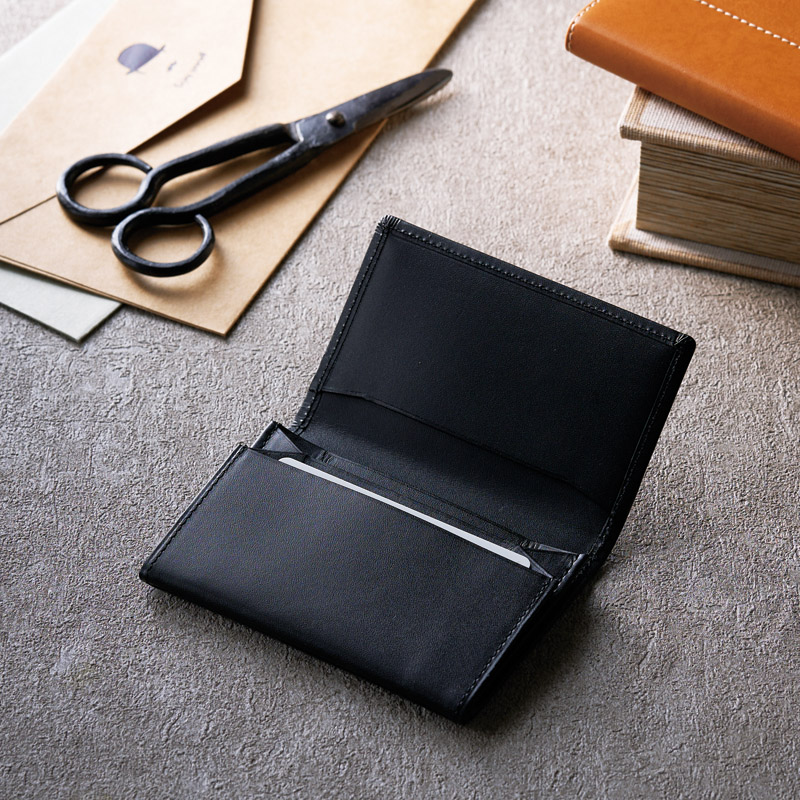 風琴マチ 牛革名刺入れ