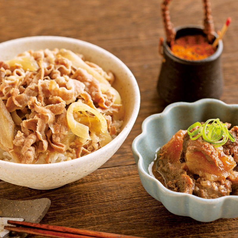 　国産牛の牛すじ煮込みと牛丼の素