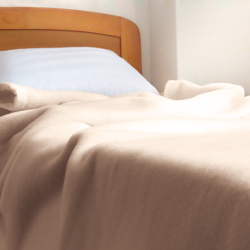 洗えるシルク混毛布2P