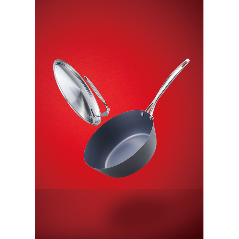 IH対応窒化鉄いため鍋24cm(ステンド式ステンレス蓋付)