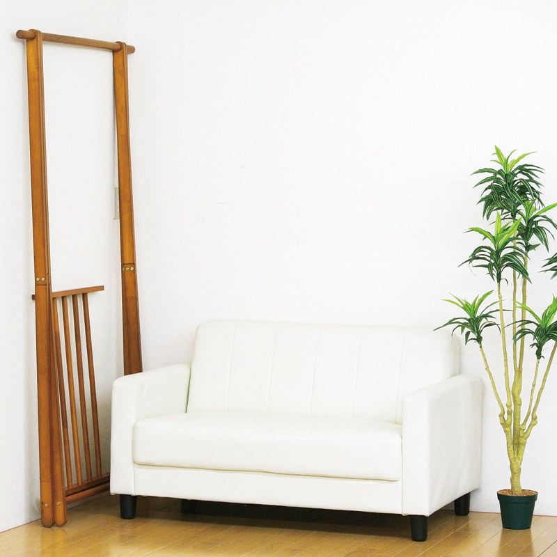 天然木ハンガー 棚付き