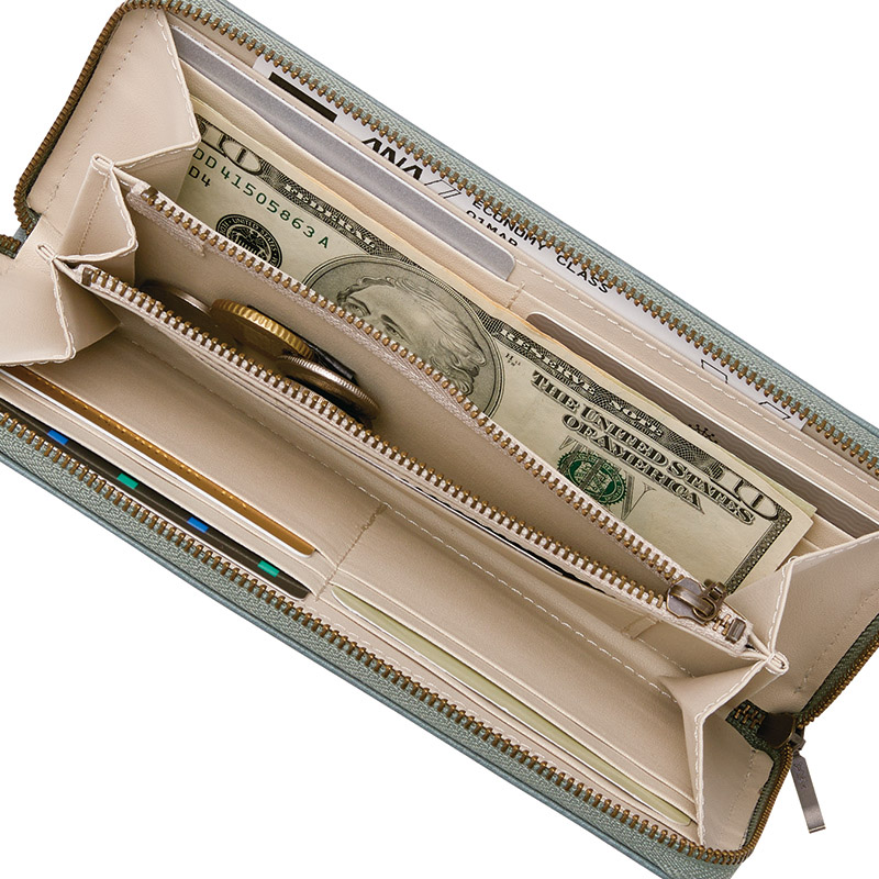 牛革ラウンドファスナー長財布