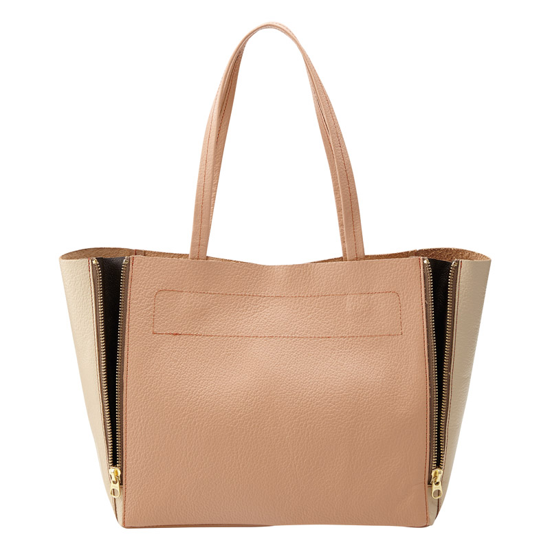 牛革ファスナーバッグ(ピンク)