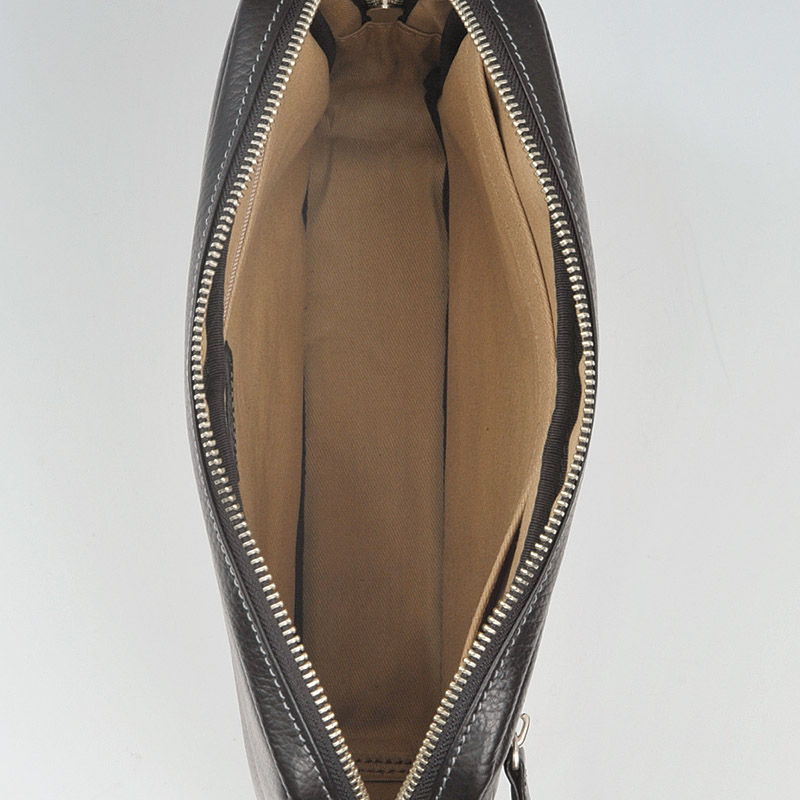 　日本製牛革手作りメンズポーチ(ブラック)