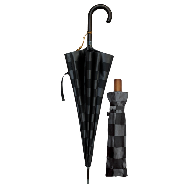 　晴雨兼用1級遮光･遮熱折傘&12本骨長傘セット