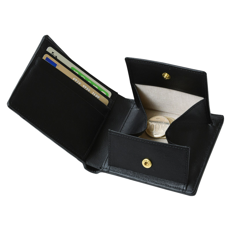 　日本製編込み二つ折財布