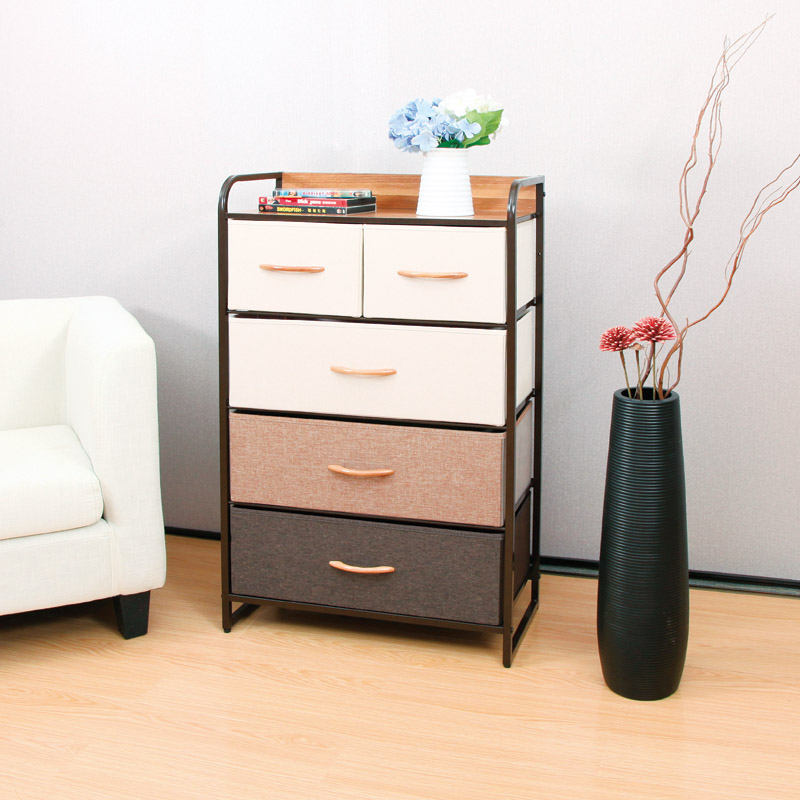 布張りカラーチェスト4段