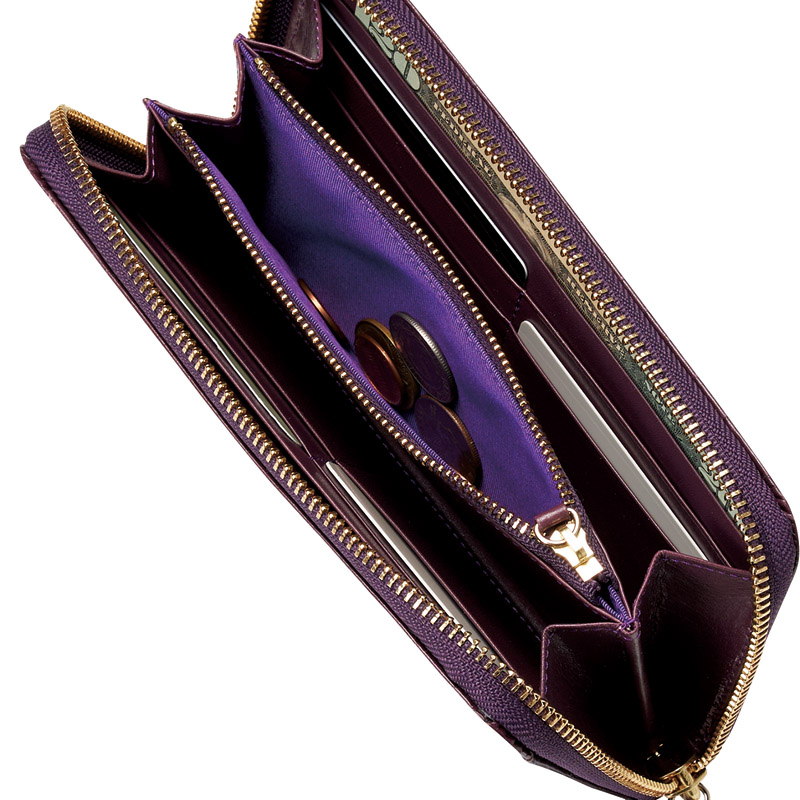 ワニ型押 ラウンド財布