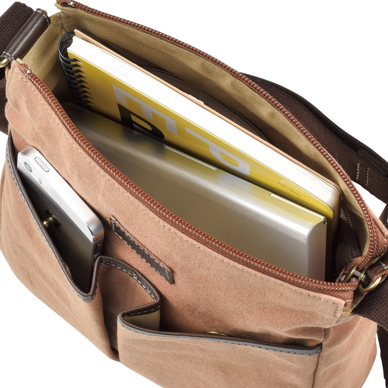 　日本製柿渋染ショルダーバッグ･財布セット