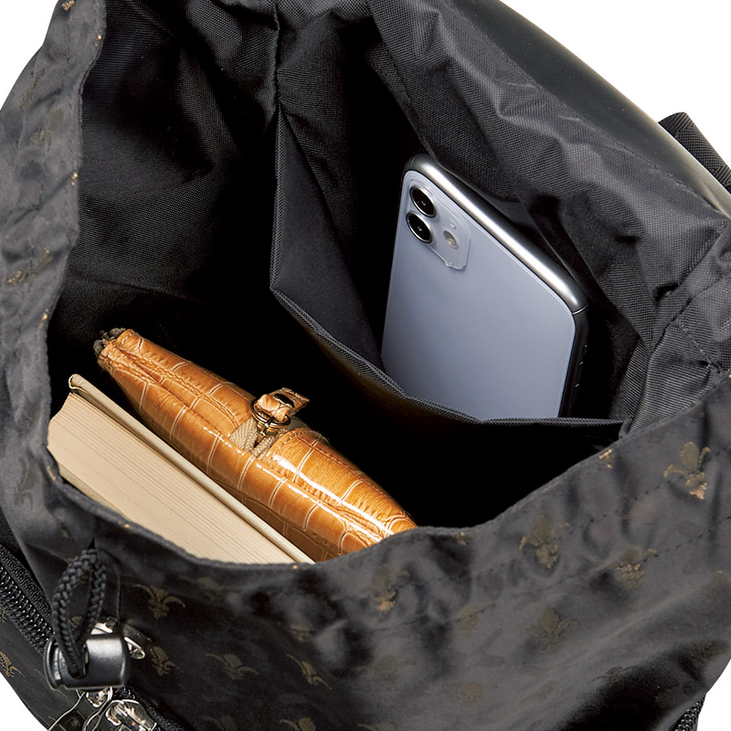 桐生ジャガードバッグ3点セット(ブラック)