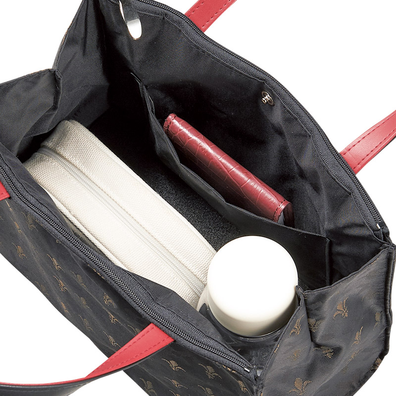 桐生ジャガードバッグ3点セット(ブラック)