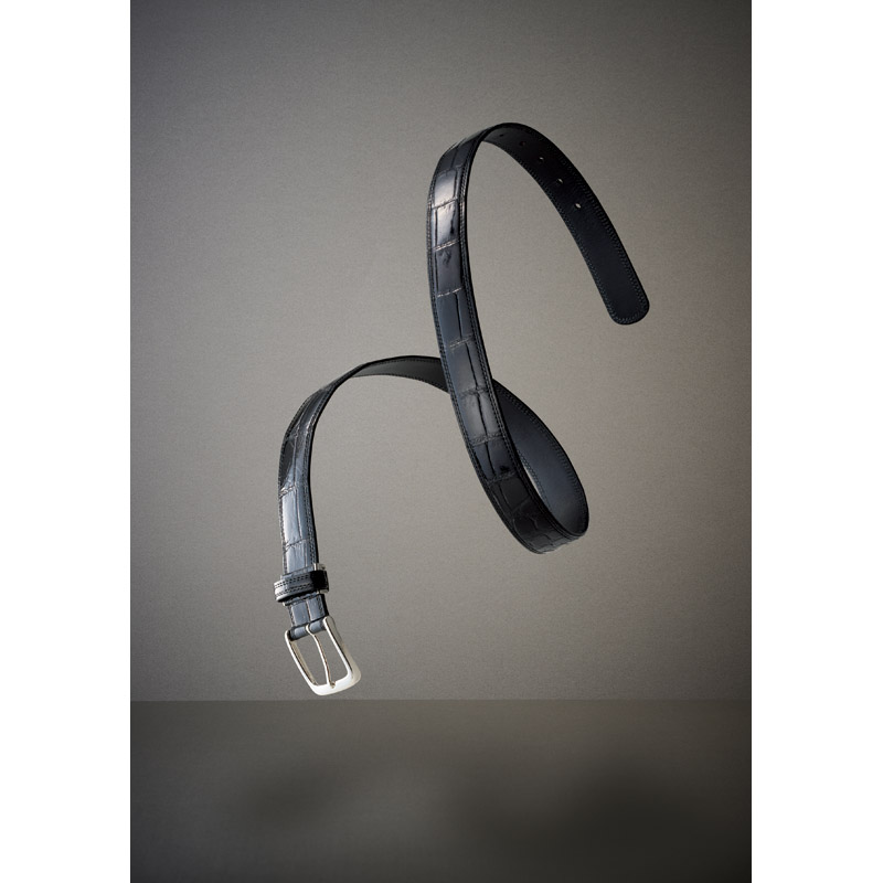 クロコダイル革メンズベルト