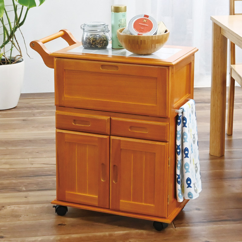天然木キッチンワゴン