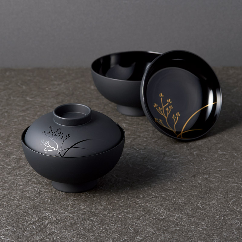 　草花 吸い物椀5客揃