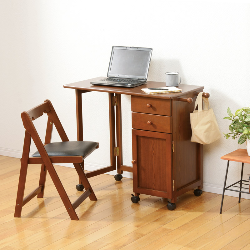 キャスター付き折りたたみデスク
