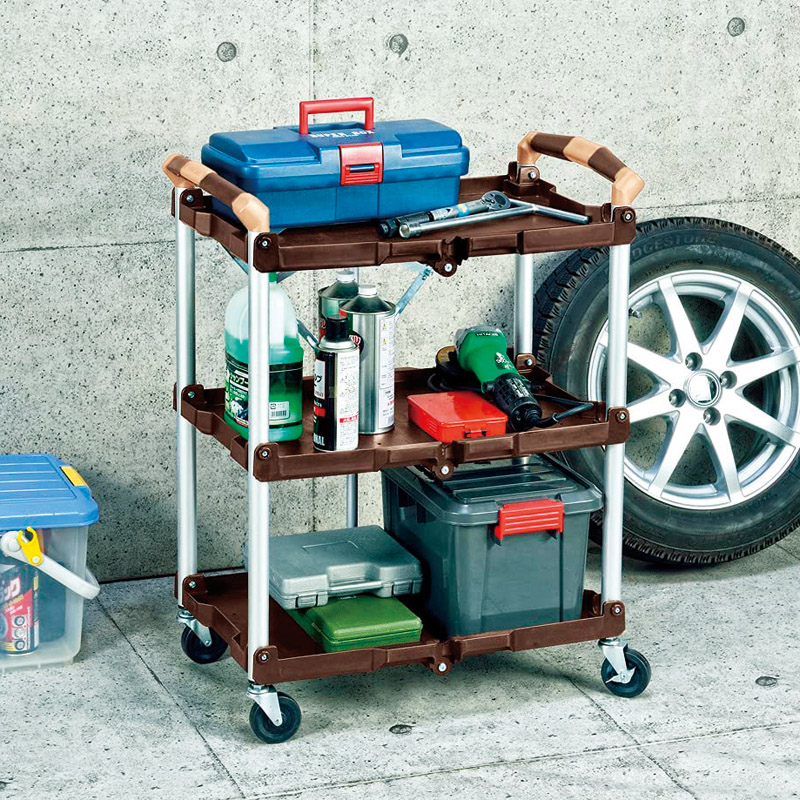 万能折りたたみワゴン3段