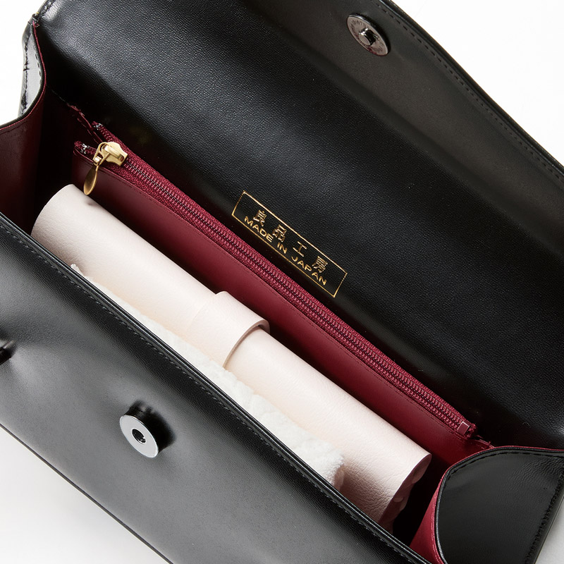 日本製牛革二本手フォーマルバッグ(袱紗付)