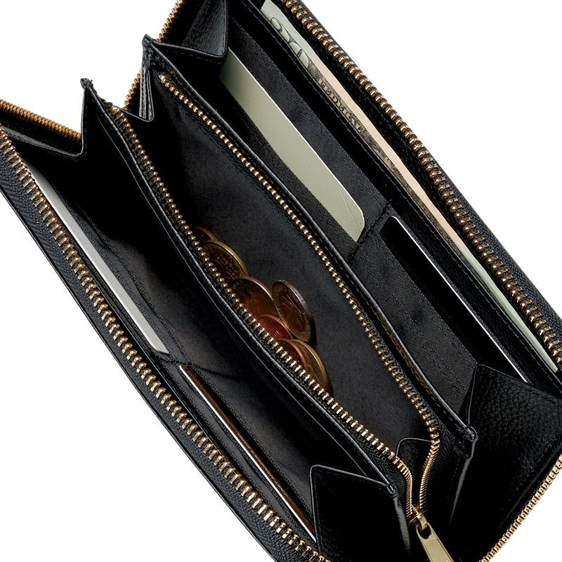 シュリンクレザーラウンドファスナー長財布