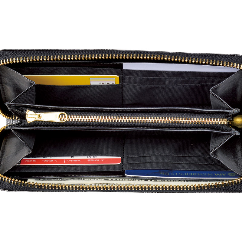 ラウンドファスナー長財布(ブラック)