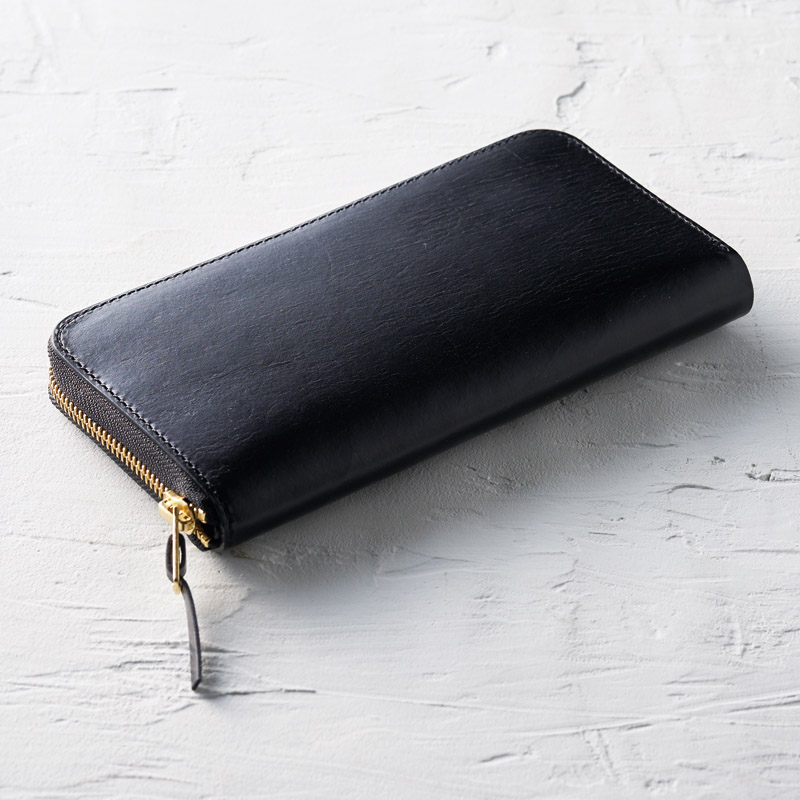 手塗りオイルレザー ラウンド長財布