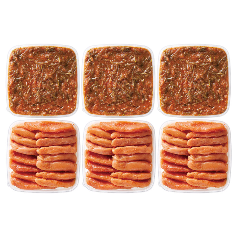 北海道産助惣鱈の卵使用 博多辛子明太子柚子風味と昆布明太セット