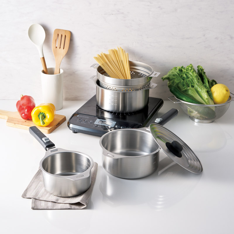 　IH対応着脱式鍋4点&IHクッキングヒーター