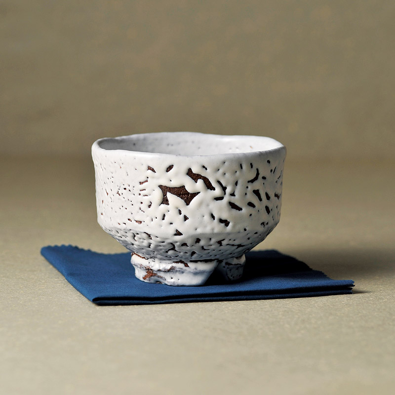 　原節夫作 白萩楽形茶碗