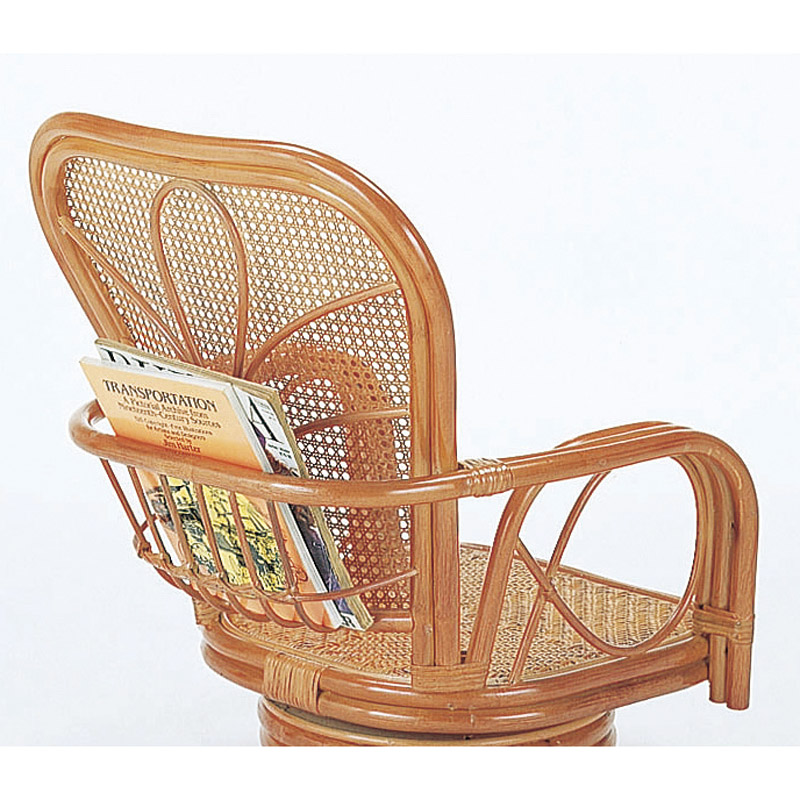 籐ワイド&ハイバック回転座椅子