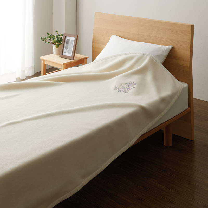 　カシミア混ウール綿毛布(毛羽部分)2P