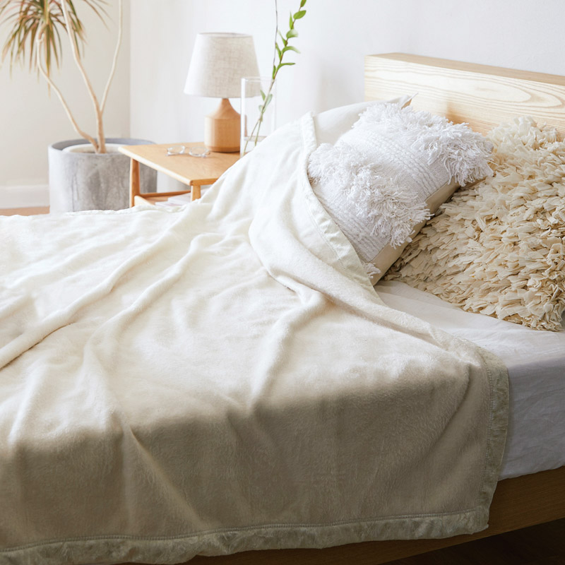 　ファインシルク シルク/コットン毛布(毛羽部分)2枚セット