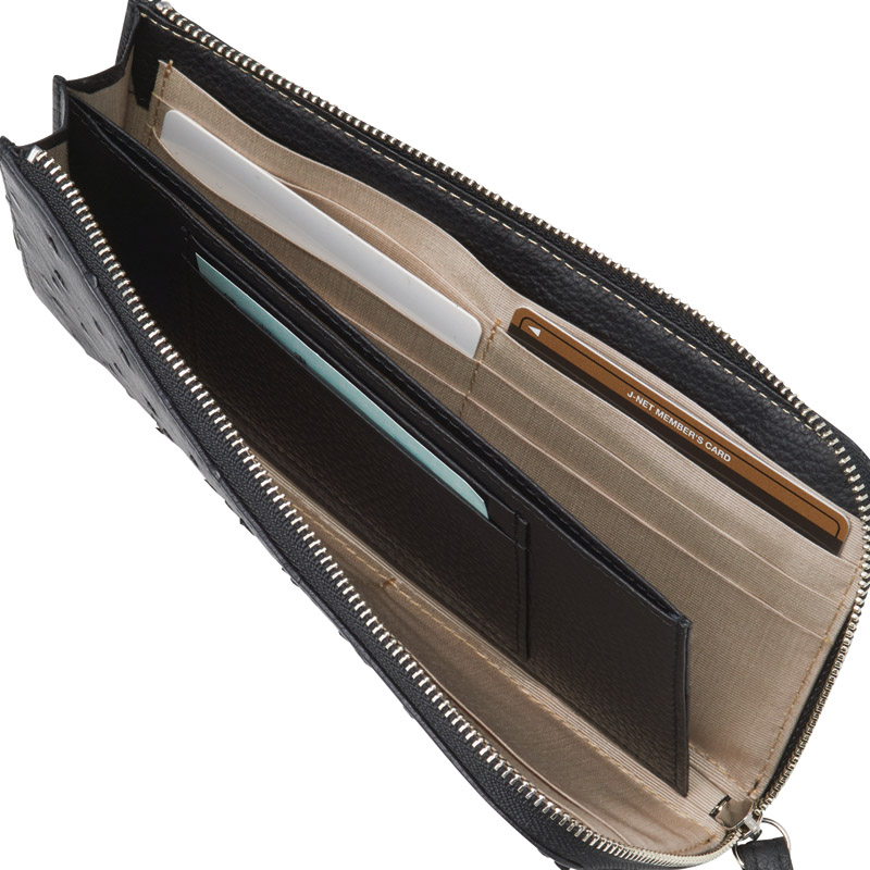 オストリッチL字ファスナー長財布