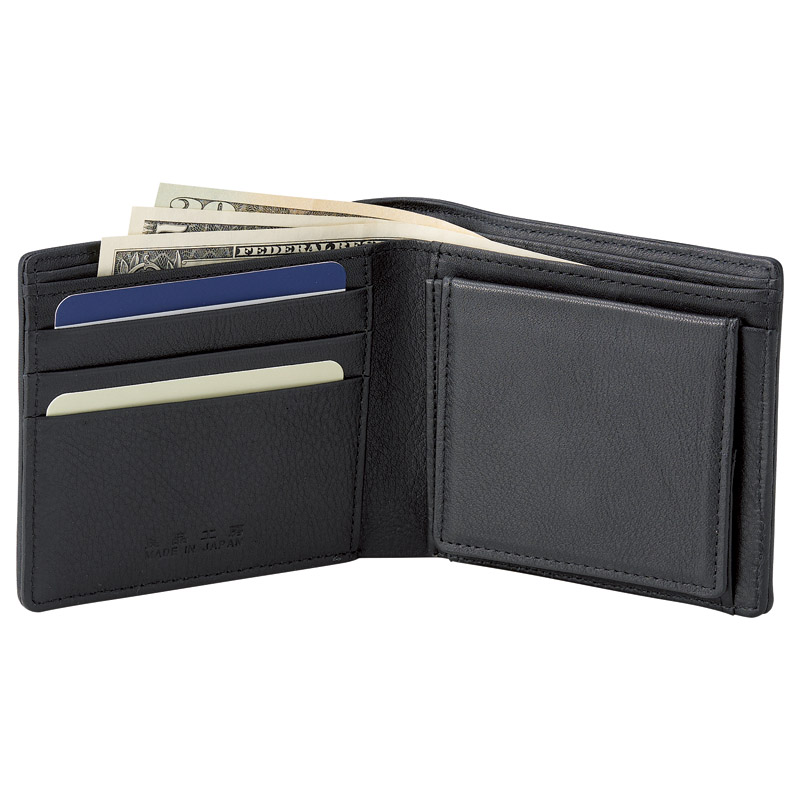 　日本製牛革編込ショルダー&財布(ブラック)