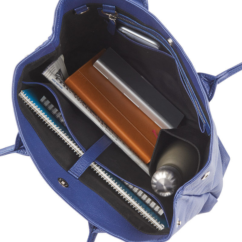 姫路レザー縦型トートバッグ(ブルー)