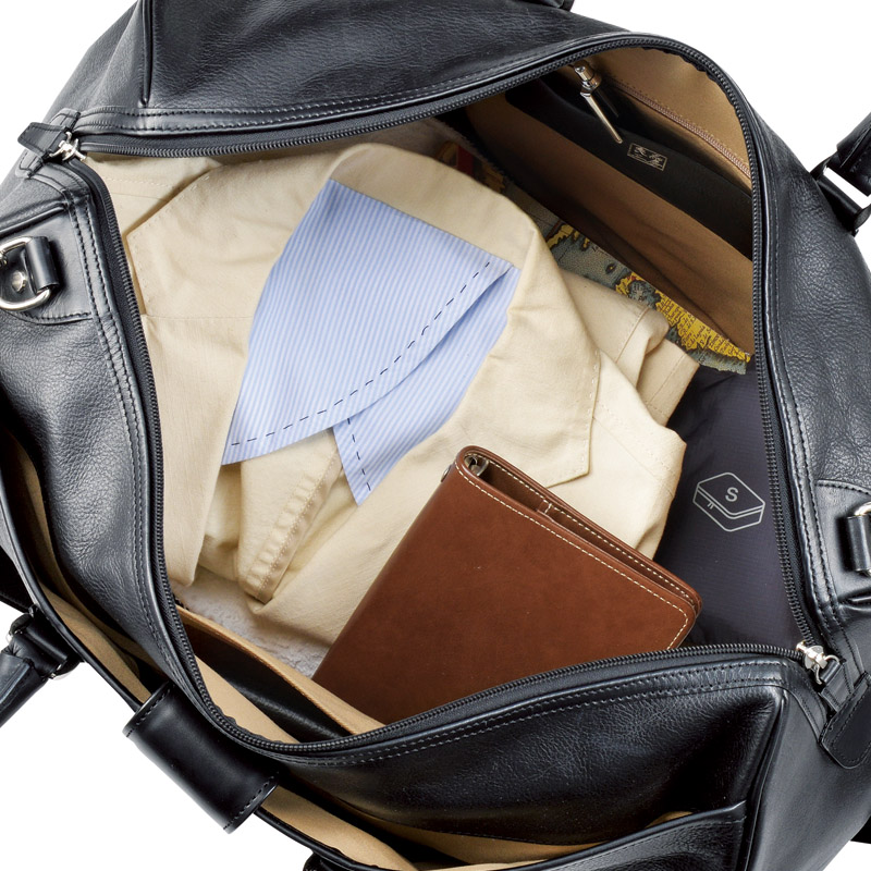 　日本製牛革 ボストンバッグ(ブラック)