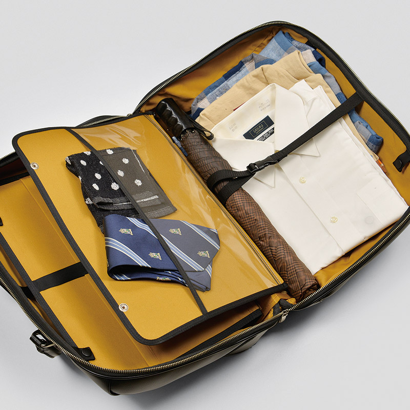 　フルオープン ボストンバッグ(ブラック)