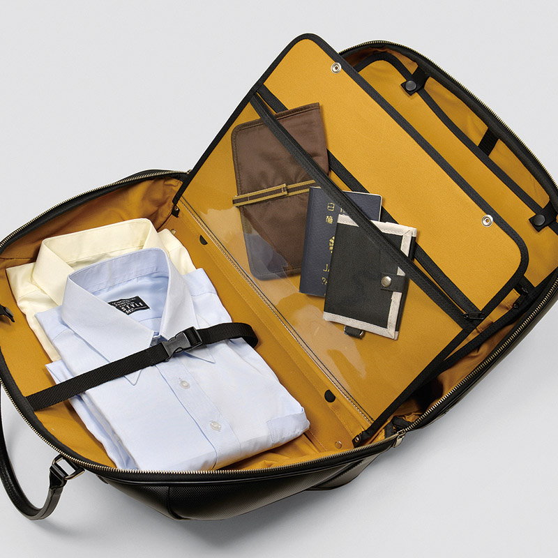 　フルオープン ボストンバッグ(ブラック)