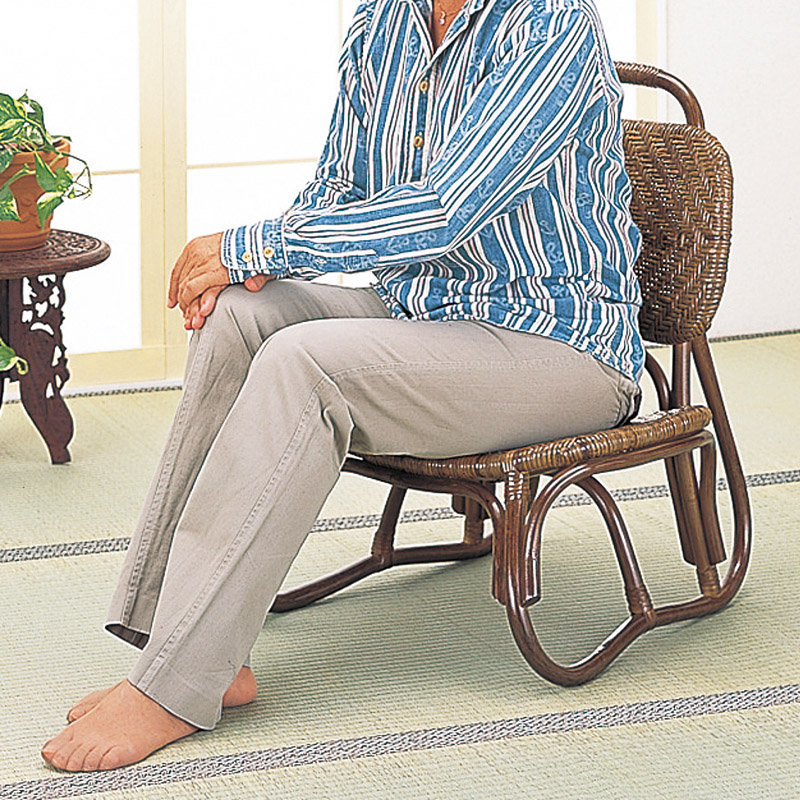 籐あじろ編み座椅子