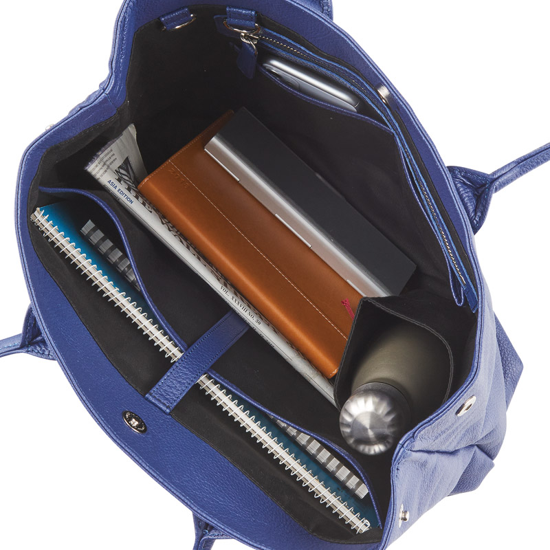 ON THE BAG 姫路レザー縦型トートバッグ(ブルー)