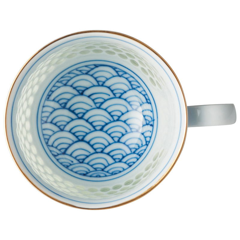 波佐見焼 水晶彫青海波 珈琲碗皿 | ポイント交換のPeX